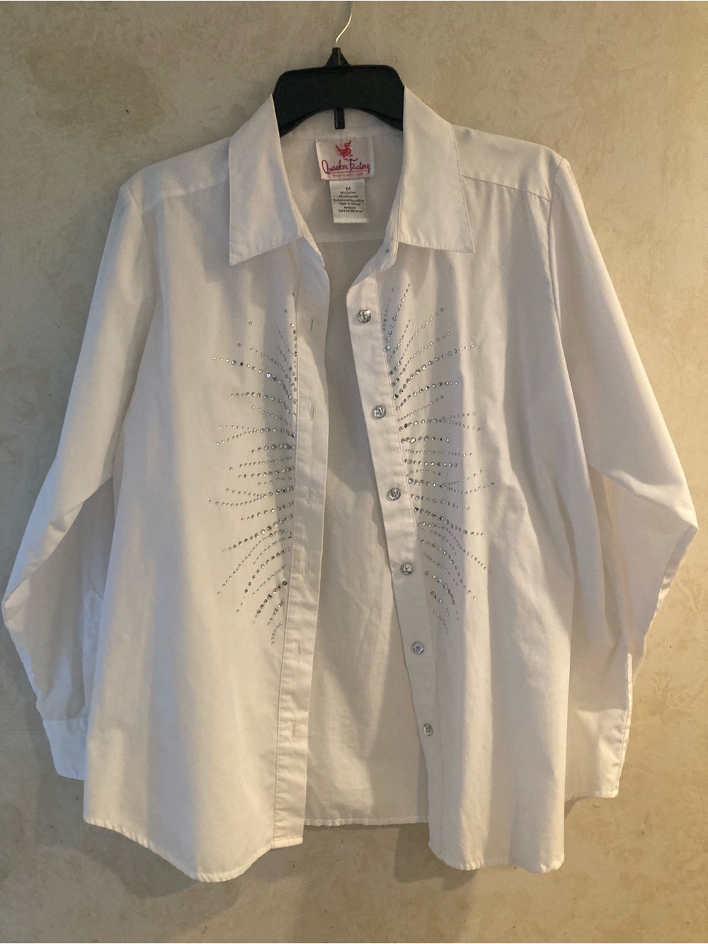 White shirt with crystal studs